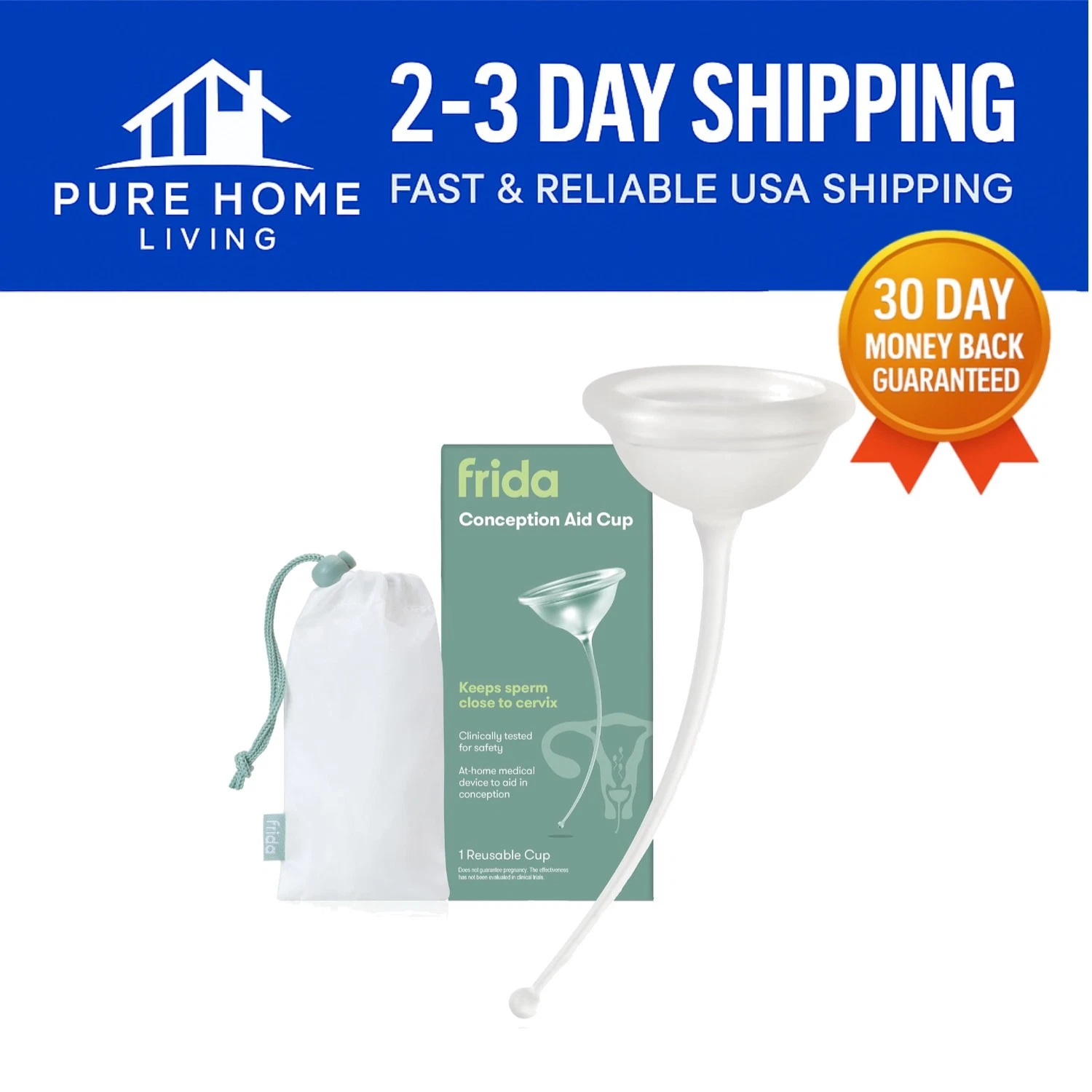 Flexible Silicone Conception Cup for Sperm Retention - Natural Family Planning