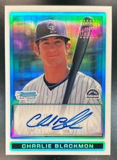 2009 Bowman Charlie Blackmon Chrome Auto Prospects Refractor 100/500 #BCP121