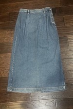 Vintage Gap Denim Long Skirt Size 10 Retro Y2K Maxi Skirt Slit 90s Minimalist