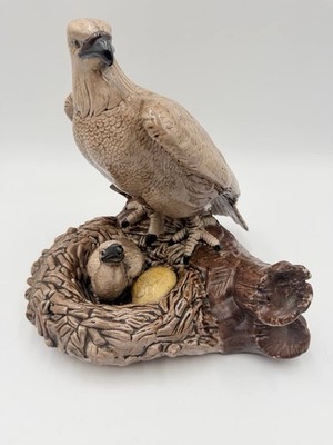 Vintage Eagle With Nest Chick Figurine Wildlife Bird Statue Nature Decor 10 
