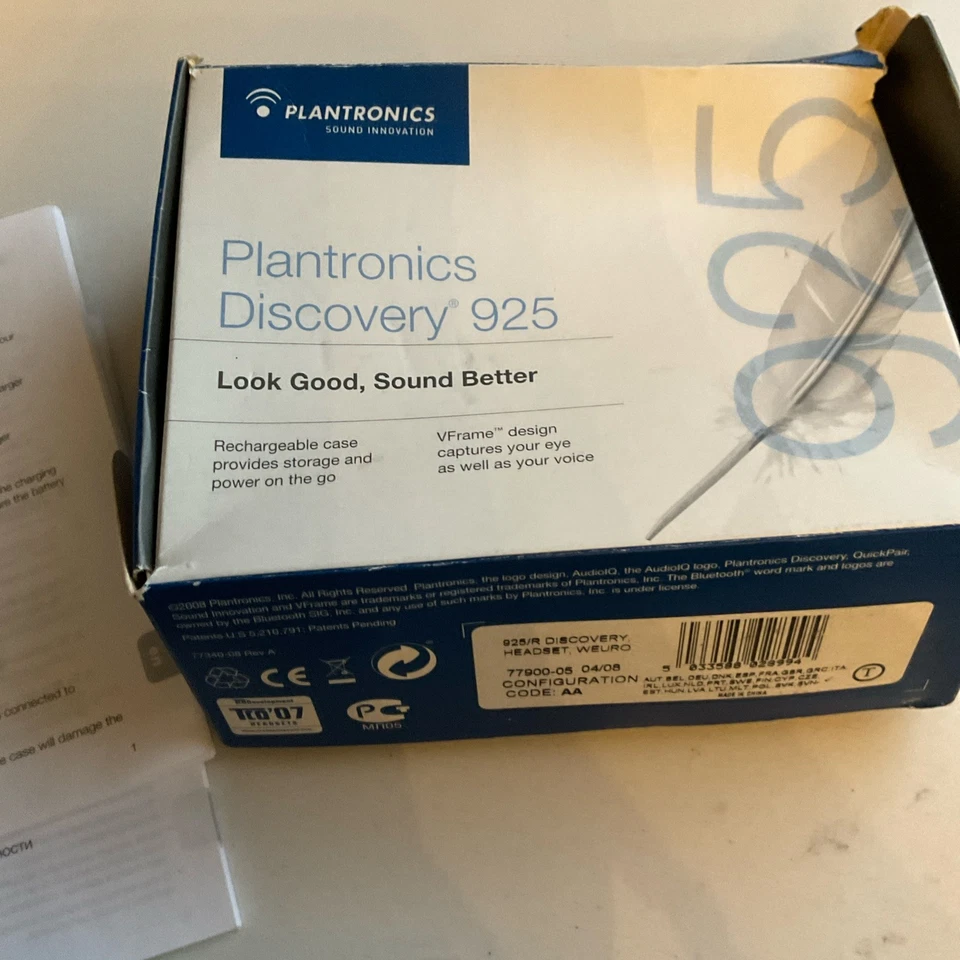 Plantronics Discovery 925 Bluetooth Earpiece, Charging Holder Case & USB Cable - Image 2 of 4