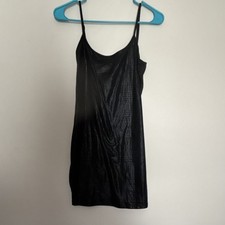 SHEIN S Black Animal Print Sleeveless Mini Slip Dress Scoop Neck Strappy