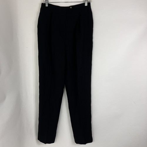 Nuevos pantalones de vestir vintage JH Collectibles para mujer talla 10 cónicos 100 % lana negros