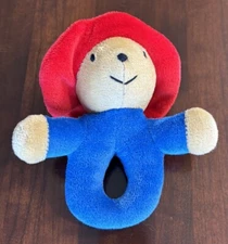 PADDINGTON BEAR Red Hat EDEN TOYS BABY RATTLE Lovey 2000s