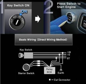 Universal 12V Car Engine Start Push Button Switch Ignition Starter Kit Blue LED | eBay Universal Push Button Starter Motor Relay Wiring Diagram eBay