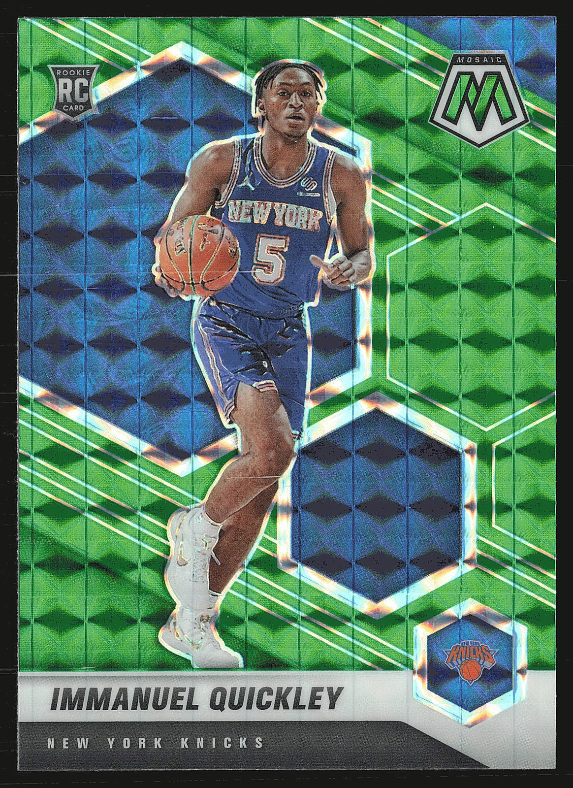 2020-21 Panini Mosaic #208 Immanuel Quickley Mosaic Green RC