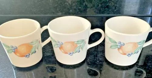 Corelle  Coffee Cups Abundance Set of 3 Fruit Sandstone