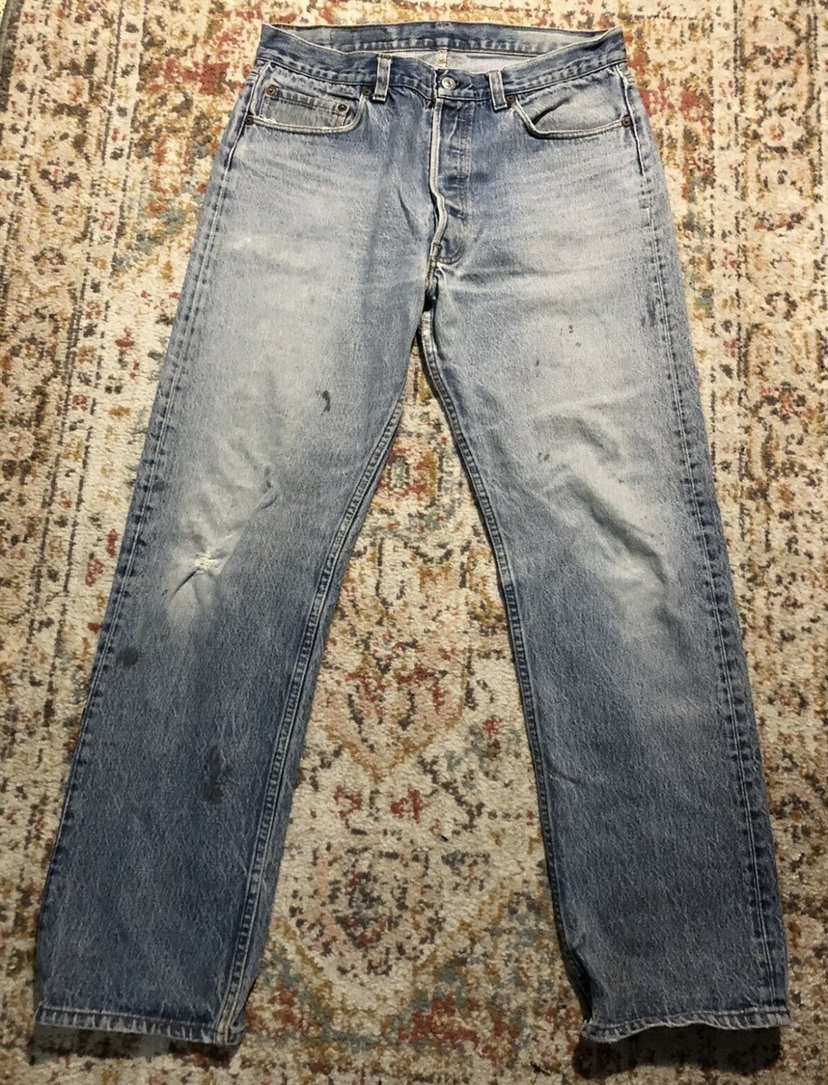 vintage 80's levis 501 jeans denim 33” Distressed Pants | eBay