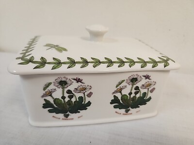Portmeirion Botanic Garden Porcelain Covered Treasure Trinket Box 6 x 3.5 ''