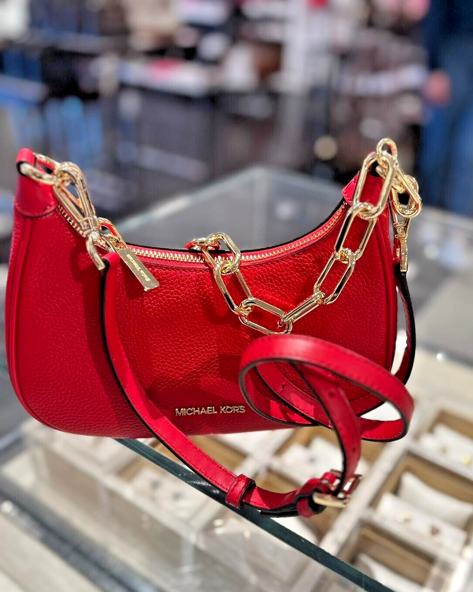 Michael Kors Cora Medium Leather Chain Crossbody Shoulder Michael Kors Cora Medium Leather Chain Crossbody Shoulder