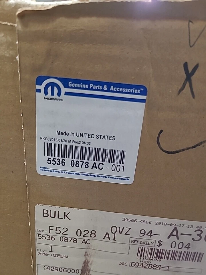 Panel de capó MOPAR OEM Dodge 55360878AC para Dodge Nitro 2007,08,09,10,11 Foto 3 de 4