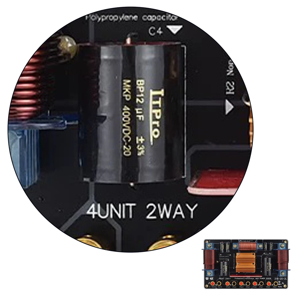 2000W 2 Way 4 Unit Dual Tweeter Speaker Frequency Divider Crossover Filter - Image 3 of 4