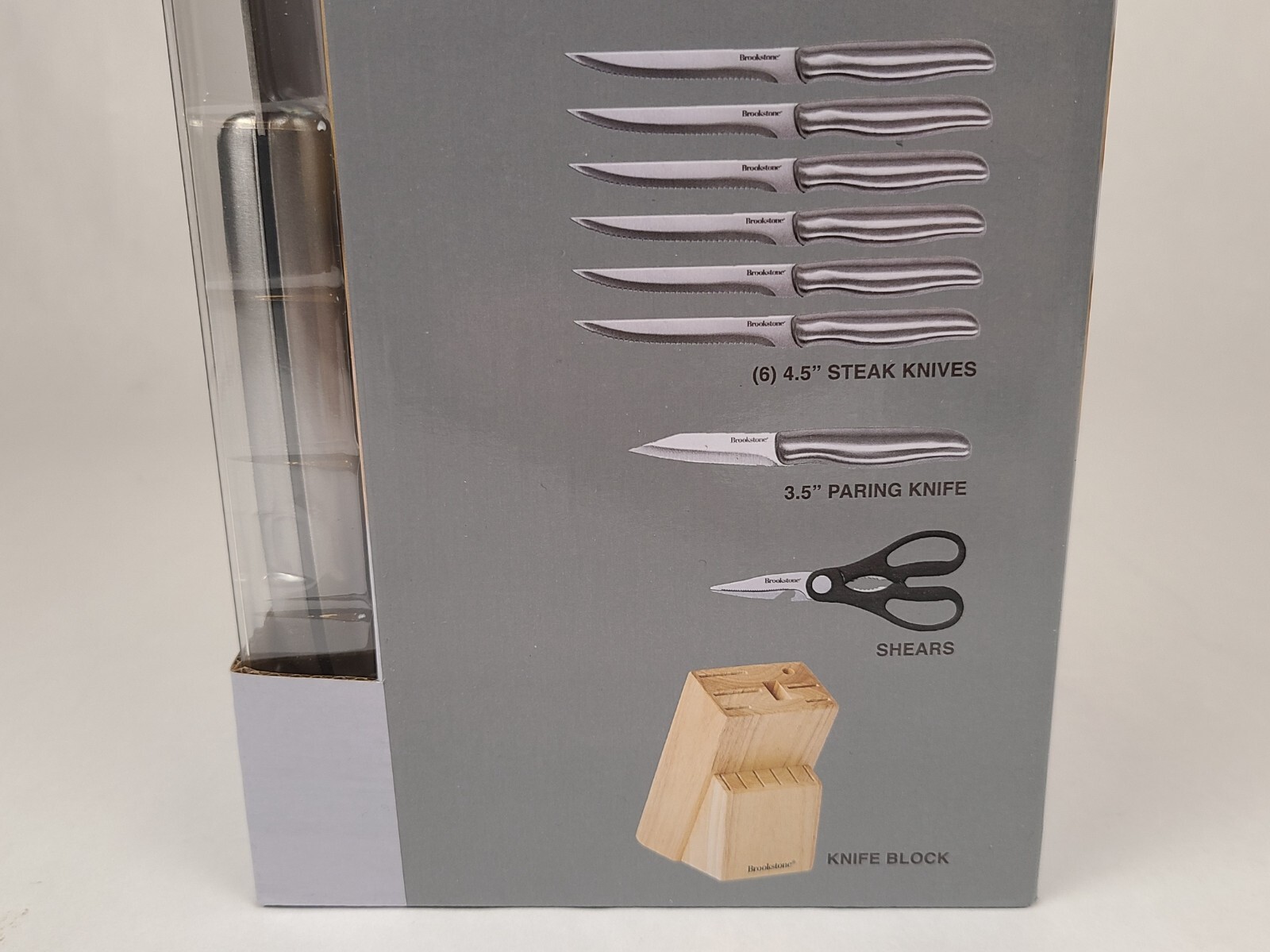 Brookstone 14pc Knife Block Set Stainless Steel Knives Sheers