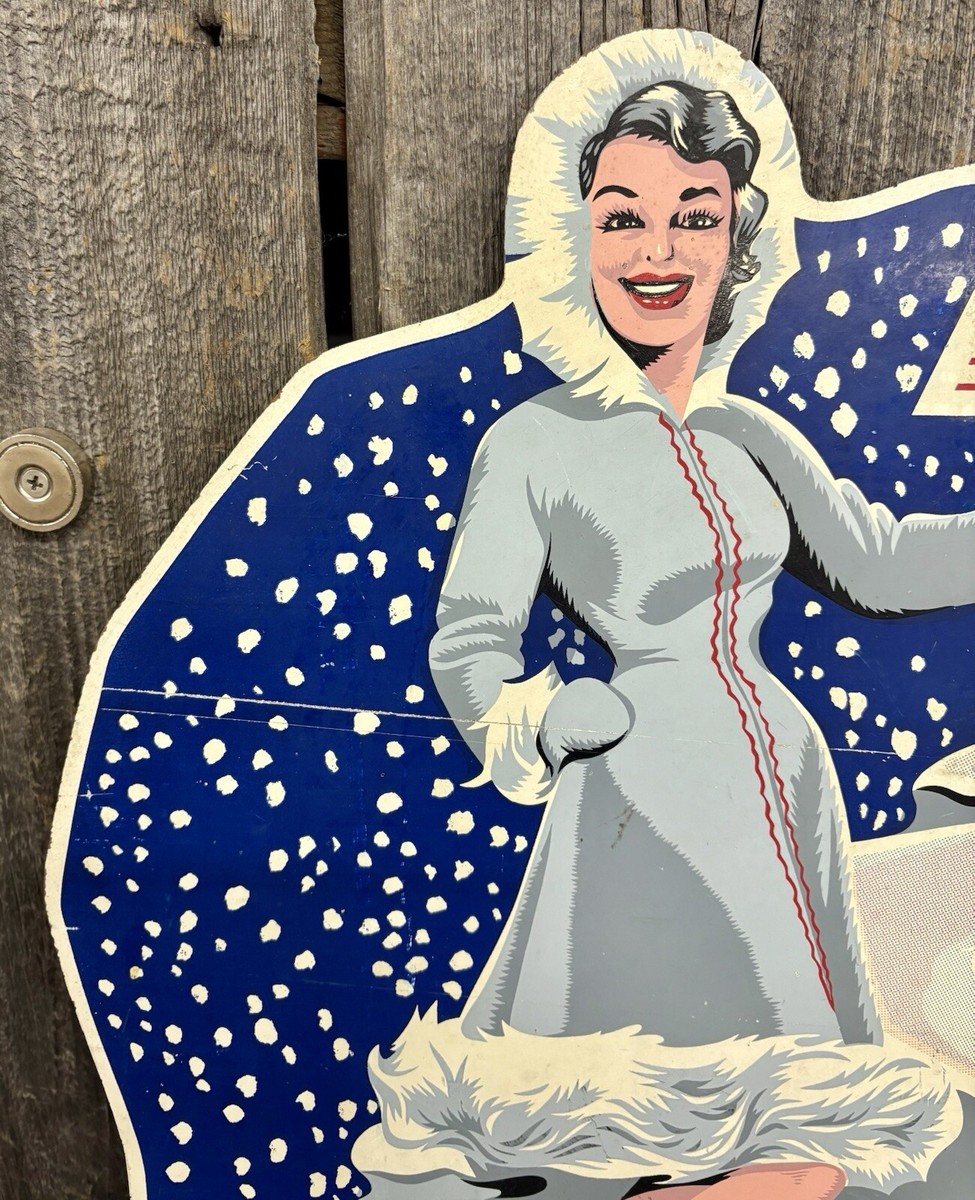 Vintage 1950s Hunter Window Fans Winter Advertising Composite Sign