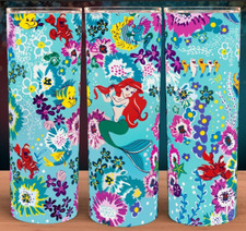 Ariel Little Mermaid Designer Style Cup Mug Tumbler 20oz with lid and straw