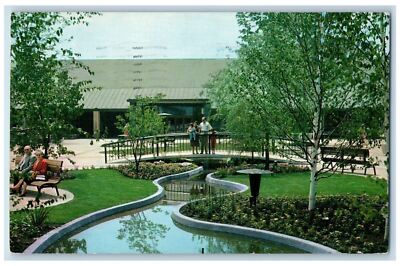 1962 Beautiful Old Orchard Shopping Center Park Restaurant Skokie IL  Postcard