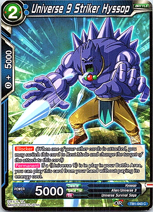 Universe 9 Striker Hyssop TB1-043 C Dragon Ball Super Card TCG X1