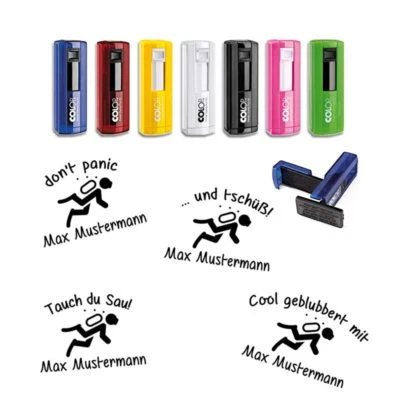 Taucherstempel Logbuch Pocket Stamp Colop Plus 30 versch. Farben & Sprüche 07
