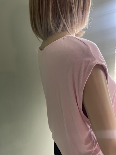 Bar III Baby Pink Small Blouson Short Cap Sleeve Thick Soft - Picture 4 of 9