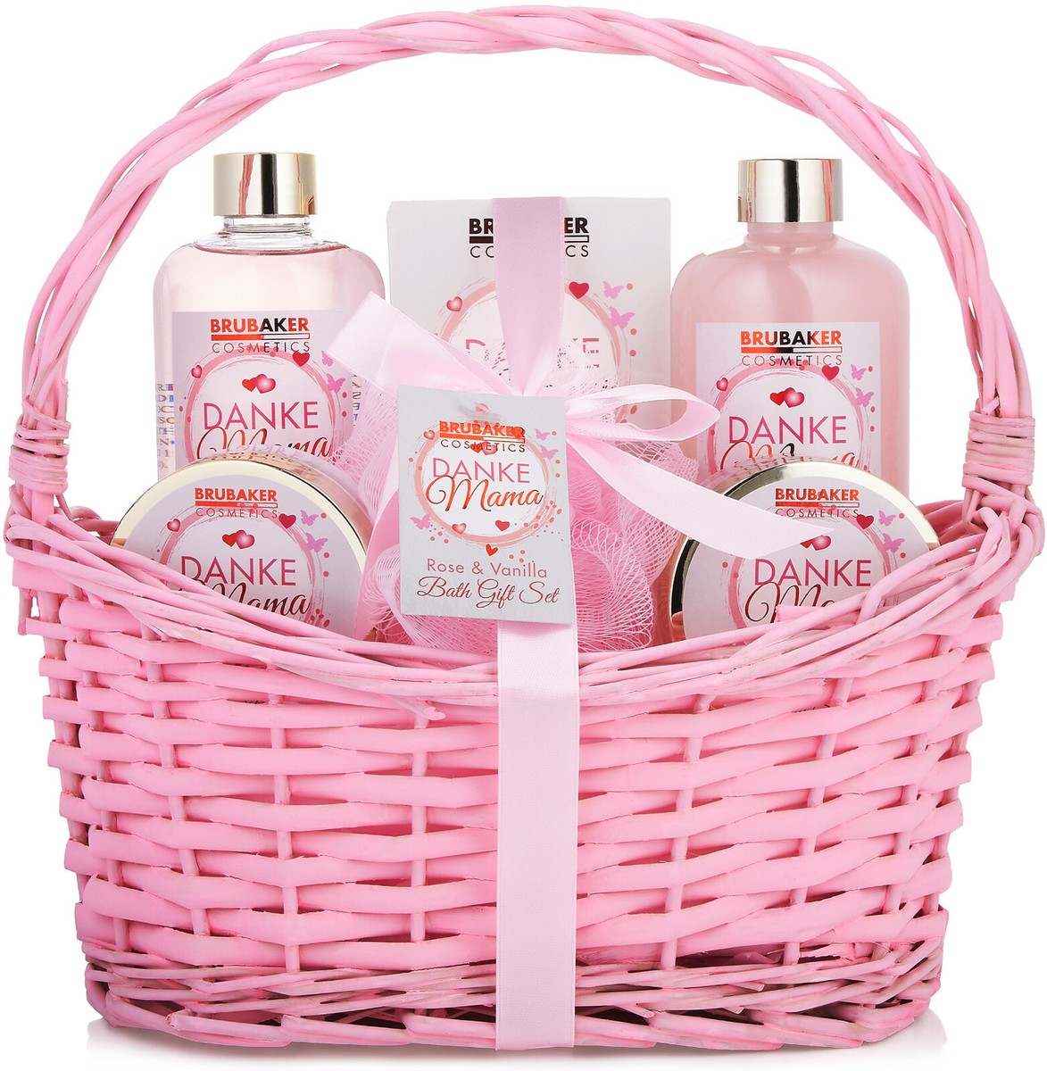Xuniea Muttertagsgeschenk Set – Make-up Tasche & Schlüsselanhänger Mit Gravur, Blumenmuster, Für Mama