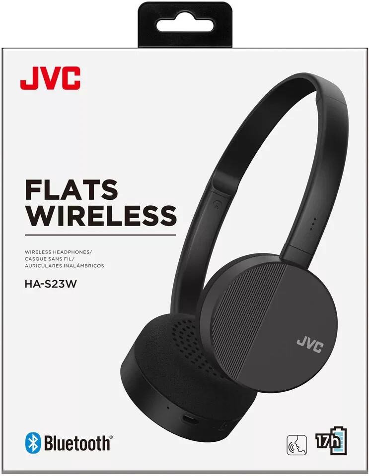 JVC - FLATS Wireless On-Ear Headphones - Black-image