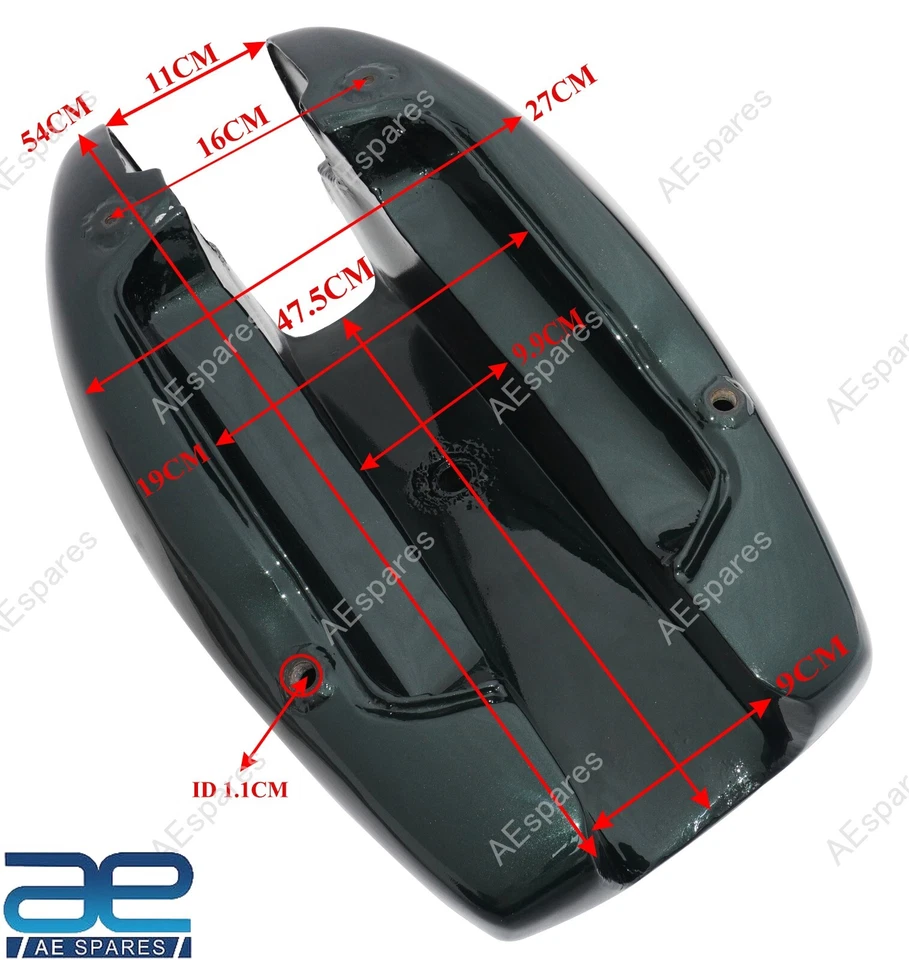 Tanque de gasolina de combustible verde + tapa Petcock para Triumph T140v T140e Bonneville Jubilee Foto 2 de 4