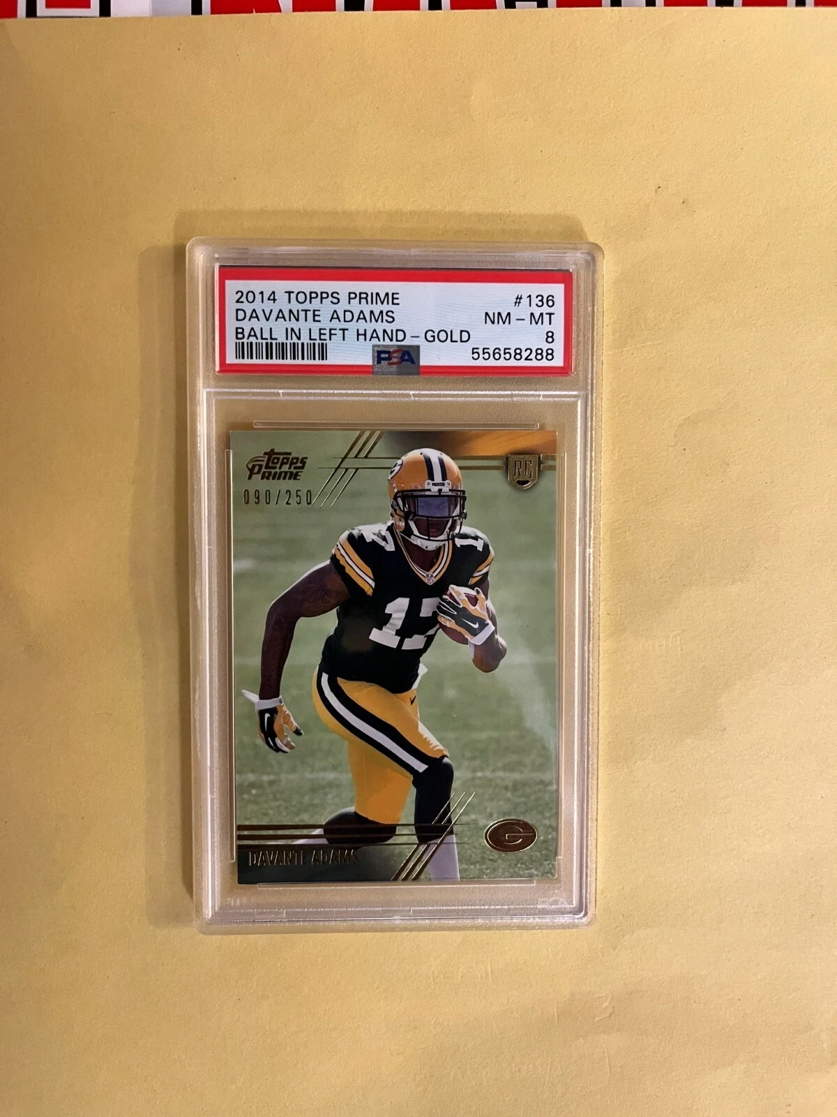 Davante Adams Topps Prime #136 Ball in Left Hand-Gold