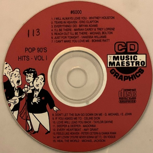 Music Maestro Karaoke 6000 90 S Pop Hits Vol 1 Awesome Songs Lot 1918 Ebay