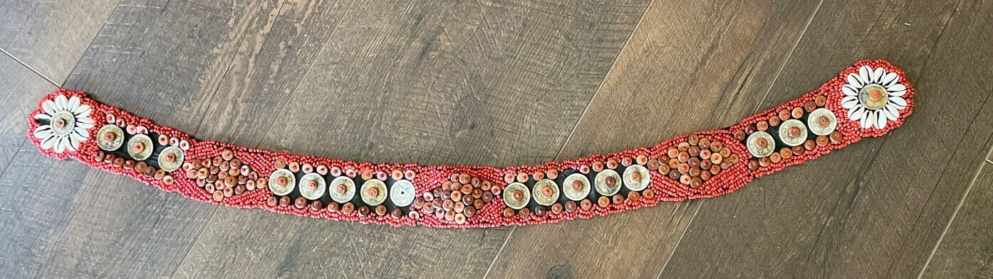 Vintage beaded ethnic hand made belt piece / clot… - image 8