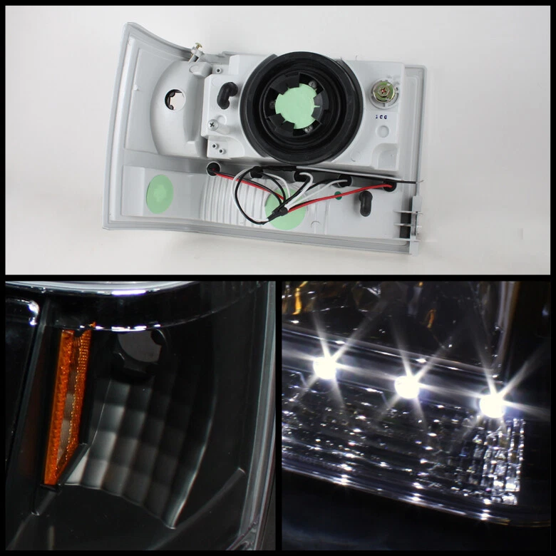 Faros LED + parachoques + luces de esquina para Jeep Grand Cherokee 1993-1998 negros de 1 pieza Foto 4 de 4