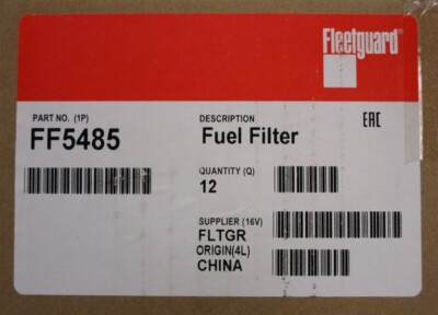 (12) FF5485 FLEETGUARD CUMMINS STRATAPORE FUEL FILTER 4897833 DAF 1399760