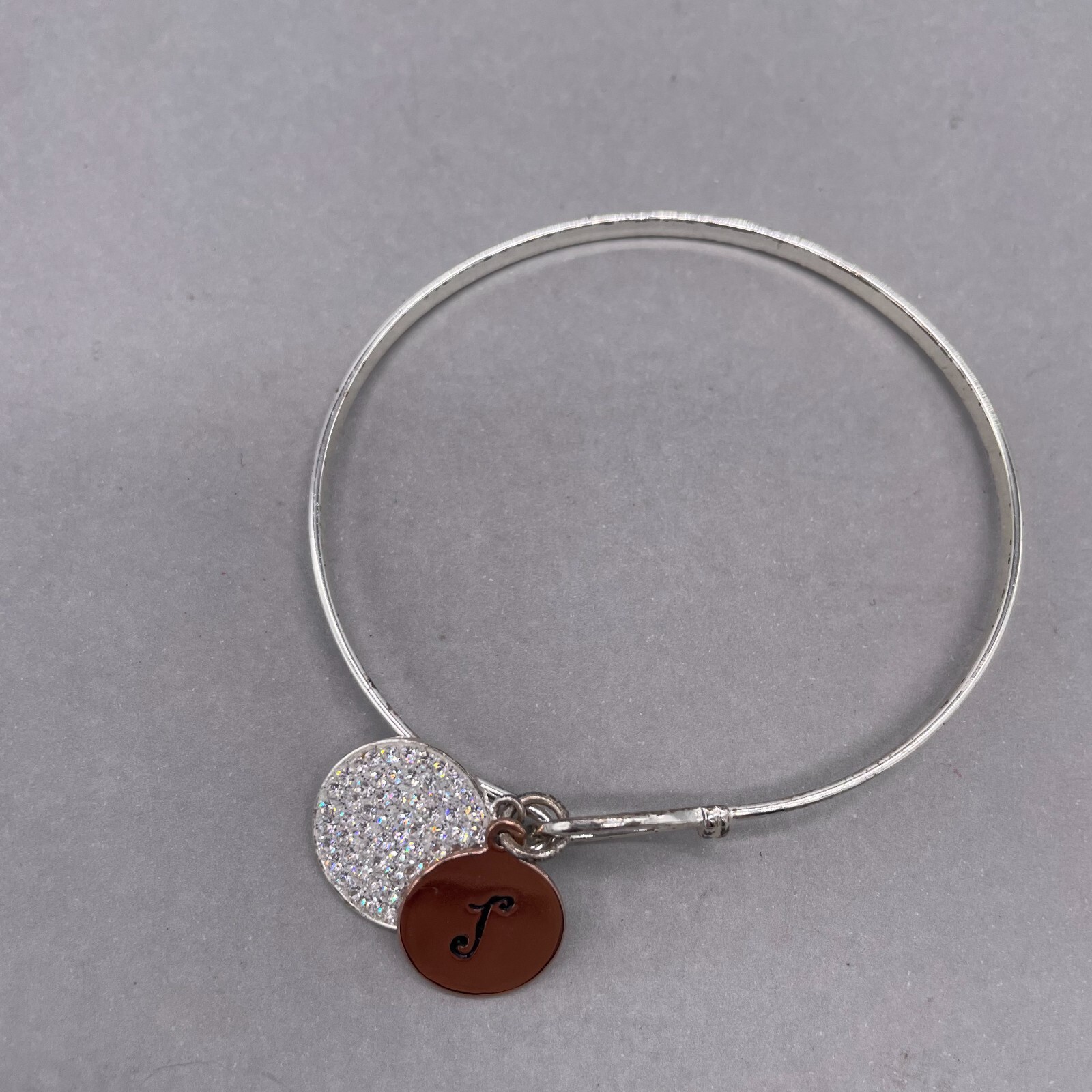 LA Charm Cuff Initial monogram J Bangle Bracelet … - image 2