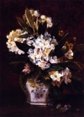 Dream-art Oil painting Studio Still-LIfe-of-Rhododendrons-Edward-Lamson-Henry-oi