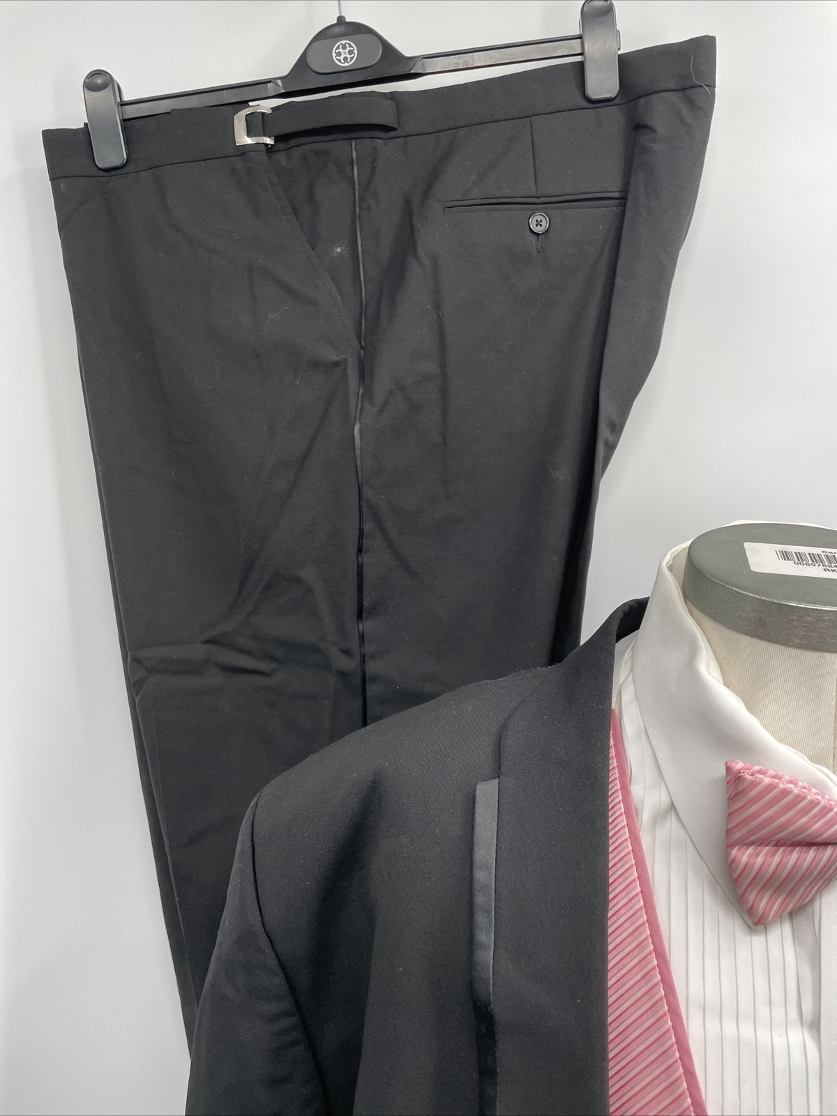 After Six Men's Wool 5 Piece Two Button Black Tuxedo Suit Jacket Size 52L image 5