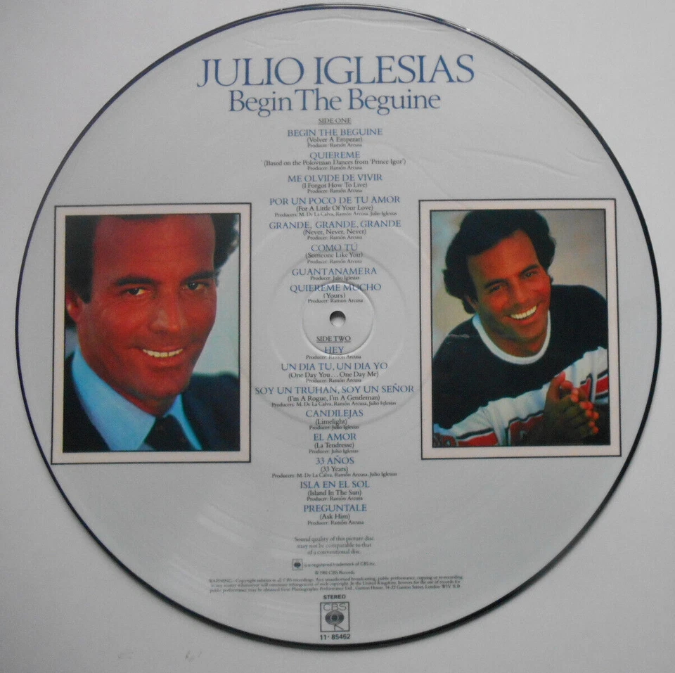 JULIO IGLESIAS Begin The Beguine - Picture Disc LP (1981) - Image 2 of 2