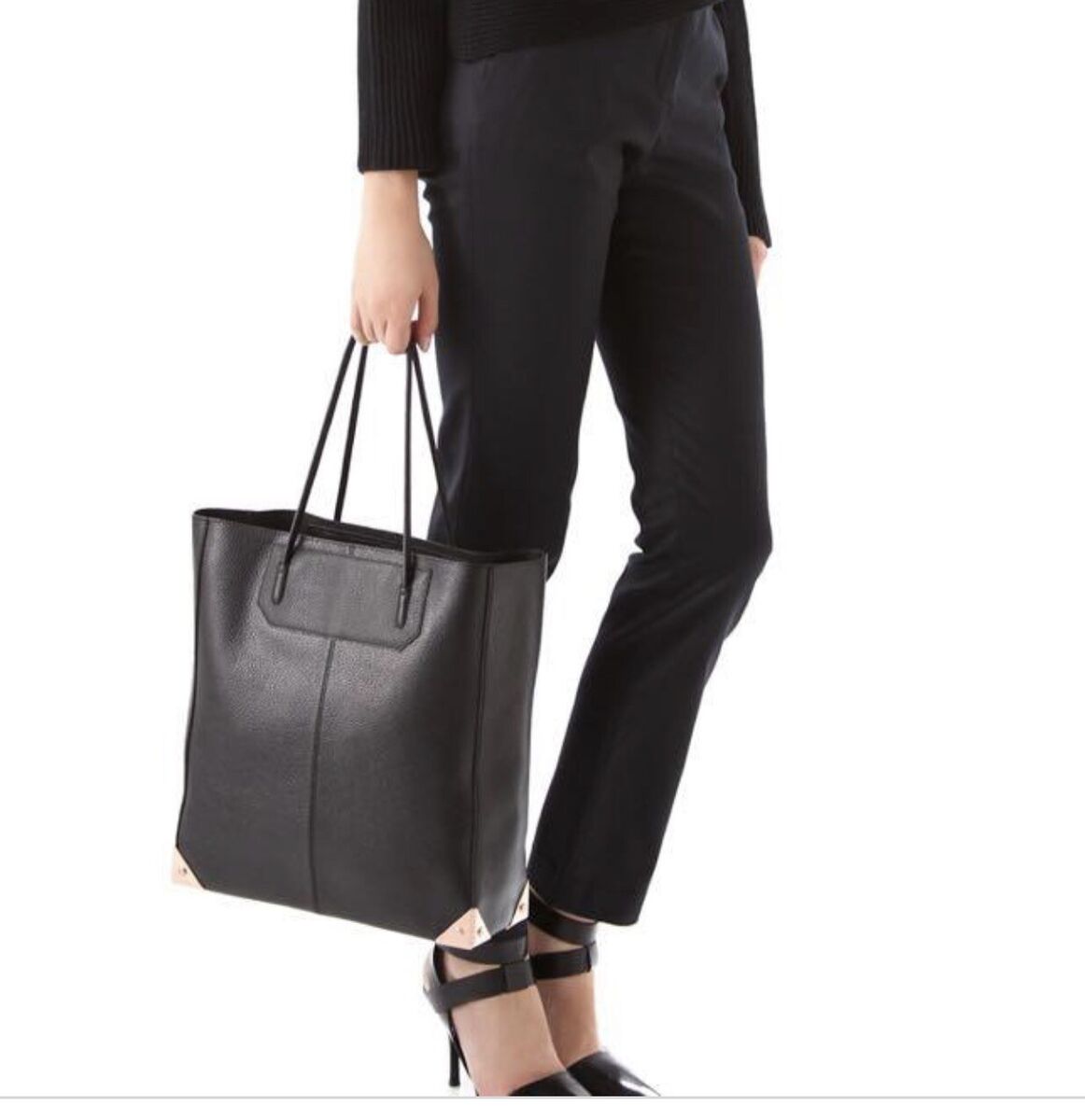 Alexander Wang Prisma Tote Bag Large Black Pebbled Leather Alexander Wang Prisma Tote Bag Large Black Pebbled Leather