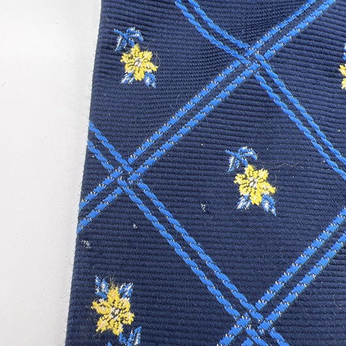 Classy Rivetz of Boston Men’s Blue Necktie Yellow Flower Tie Man’s World - Picture 10 of 11
