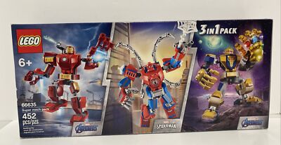 LEGO 66635 3in1 Super Mech Pack Spiderman IronMan Thanos 452pcs
