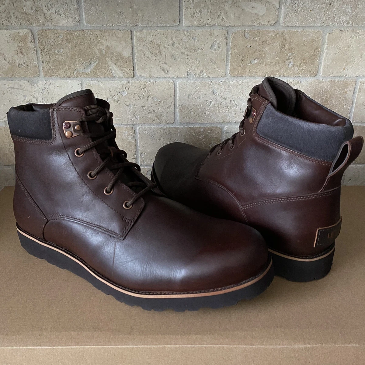 UGG SETON TL CORDOVAN BROWN WATERPROOF LEATHER FUR SNOW BOOTS
