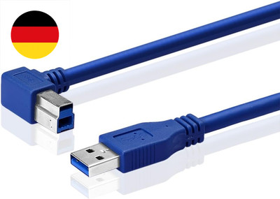 USB-3.0-Kabel USB-A-auf-USB-B USB 3.0 Typ A Stecker auf B Stecker 90 ° abgewinke