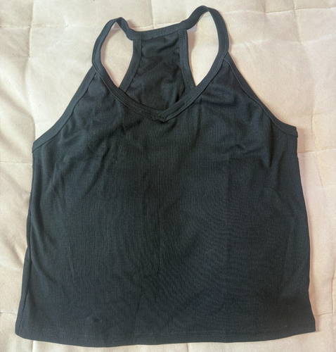 NWT Unbranded Women's Black Sexy V Neck Sleeveless Tank Top Ribbed Size XL - 第 1/10 張圖片