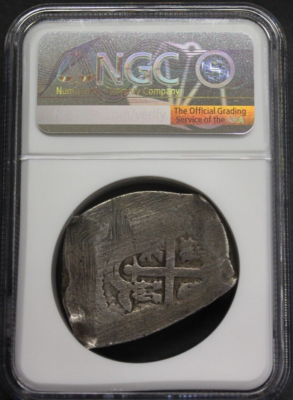1724-8) PHILIP V 8 REAL COB MEXICO NGC VF ASSAYER D SILVER