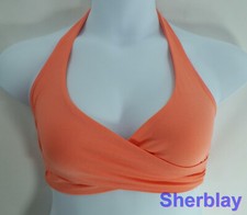 Bikini Swimwear tie solid Wrap Front Halter Top ONLY sz L