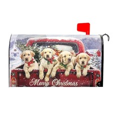 Merry Christmas Mailbox Covers with Magnetic Standard 21x18 Inch Christmas Lab