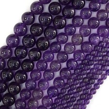 Natural Purple Amethyst Round Beads Gemstone 15" Strand 4mm 6mm 8mm 10mm S1