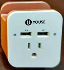 U YOUSE 3.1 AMP Dual USB Wall Plate: Rose Gold (Pink)