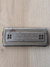 M.Hohner Vtg The Echo Harp Germany Bell Metal Reeds Box Harmonica
