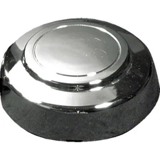 New Set Of 2, Silver Raised Chrome W/Closed Center Aftermarket Center Caps