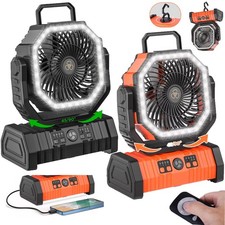 Up to 96hours Battery Portable Camping Fan with 20000mAh Rechargeable Power Bank