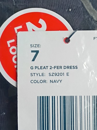 French Toast Girls' Two-fer 2-Fer Pleated Dress New sz7 One Piece School Uniform - Picture 4 of 4